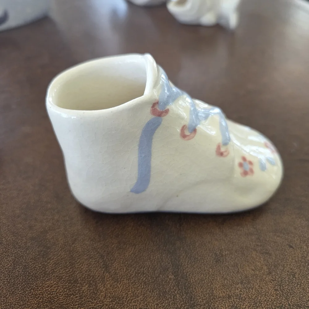 Vintage Baby Shoe Ceramic Planter